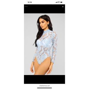 Fashion Nova blue bodysuit